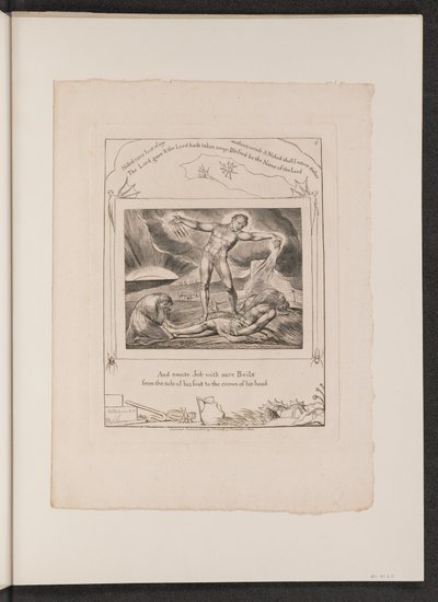 Çıbanlarla Şeytan Cezalandıran İş, 1825. by William Blake