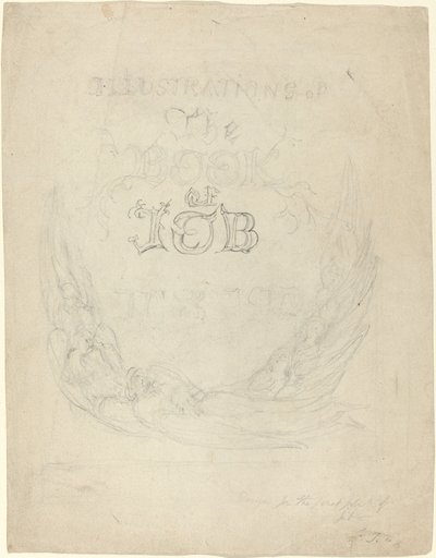 Eyüp Kitabına Oyulmuş Resimlerin Başlık Sayfası için Taslak by William Blake