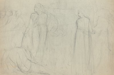 Mağlup Edilen Rakibinin Üzerinde Duran Bir Kılıç Ustası Çizimi [verso] by William Blake