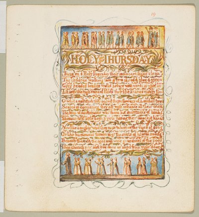 Masumiyet ve Tecrübe Şarkıları: Kutsal Perşembe, ca. 1815. by William Blake