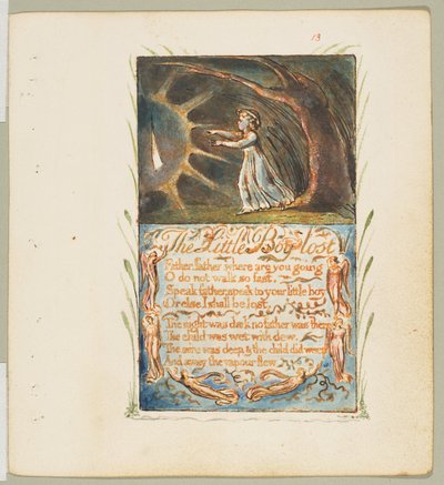 Masumiyet ve Tecrübe Şarkıları: Little Boy Lost, yak. 1825. by William Blake
