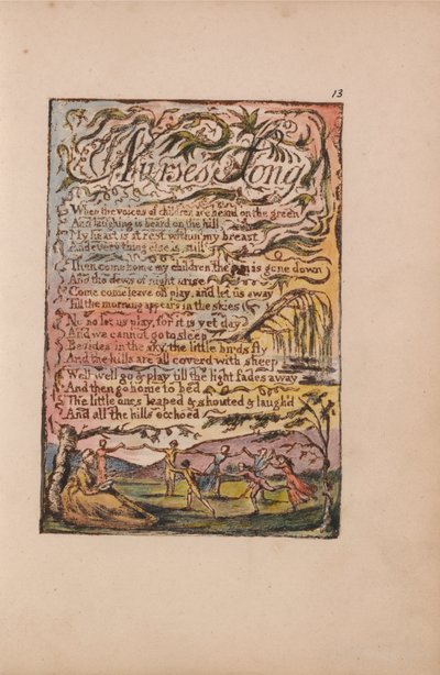 Masumiyet ve Tecrübe Şarkıları, Plaka 13, Hemşire Şarkısı (Bentley 24) by William Blake