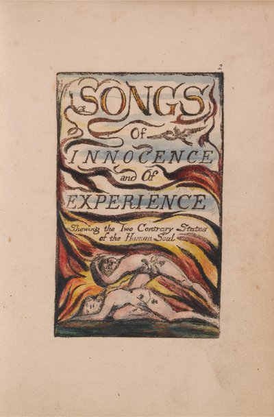 Masumiyet ve Deneyim Şarkıları, Plaka 2, Birleşik Başlık Sayfası (Bentley 1) by William Blake