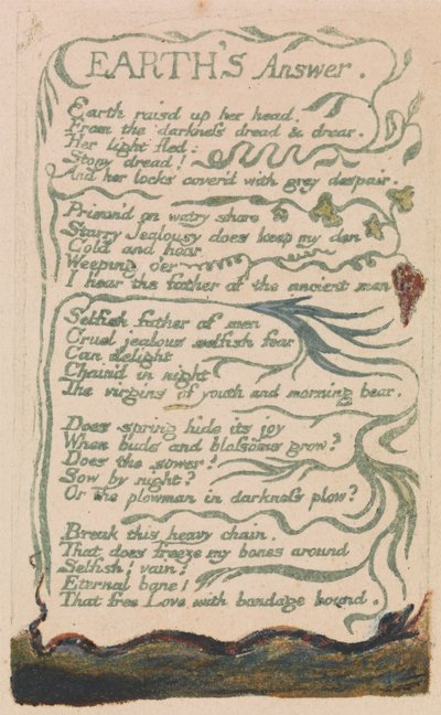 Masumiyet ve Deneyim Şarkıları, Levha 35, "Dünyanın Cevabı" (Bentley 31) by William Blake