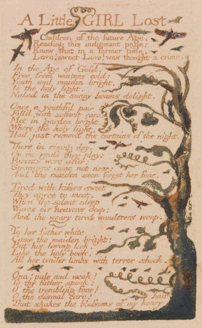 Masumiyet ve Tecrübe Şarkıları, Plaka 44, Kayıp Bir Küçük Kız (Bentley 51) by William Blake