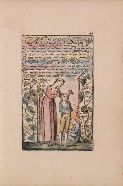 Masumiyet ve Tecrübe Şarkıları, Plaka 49, Hemşireler Şarkısı (Bentley 38) by William Blake