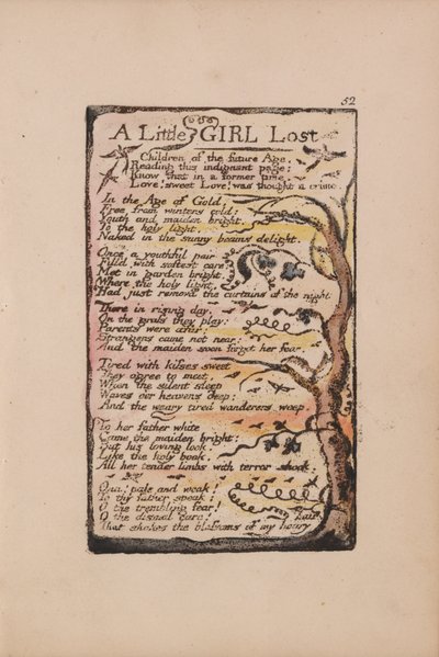 Masumiyet ve Tecrübe Şarkıları, Plaka 52, Kayıp Bir Küçük Kız (Bentley 51) by William Blake
