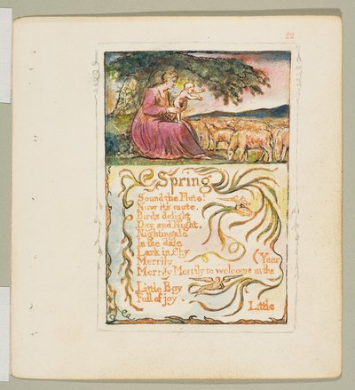 Masumiyet ve Tecrübe Şarkıları: İlkbahar, yak. 1825. by William Blake