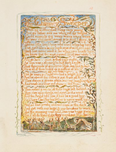 Masumiyet ve Deneyim Şarkıları: Baca Süpürgesi, yak. 1825. by William Blake