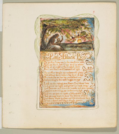 Masumiyet ve Tecrübe Şarkıları: Küçük Kara Çocuk, yak. 1825. by William Blake