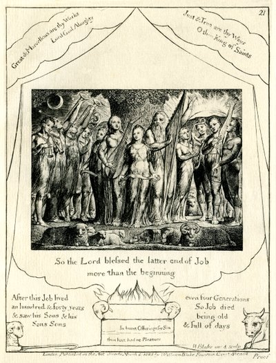 William Blake tarafından resmedilen Eyüp Kitabı 42:12 by William Blake