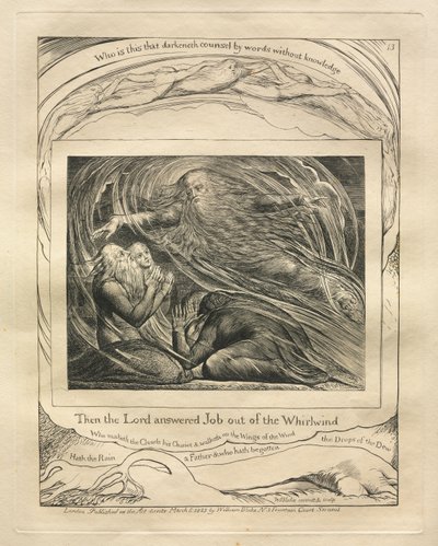 Eyüp Kitabı: Pl. 13 Sonra Rab Eyüp'ü Kasırgadan yanıtladı. by William Blake