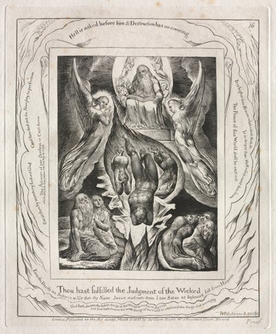 Eyüp Kitabı: Pl. 16, Kötülerin Yargısını yerine getirdin by William Blake