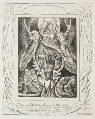 Eyüp Kitabı: Pl. 16 Kötülerin hükmünü yerine getirdin. by William Blake