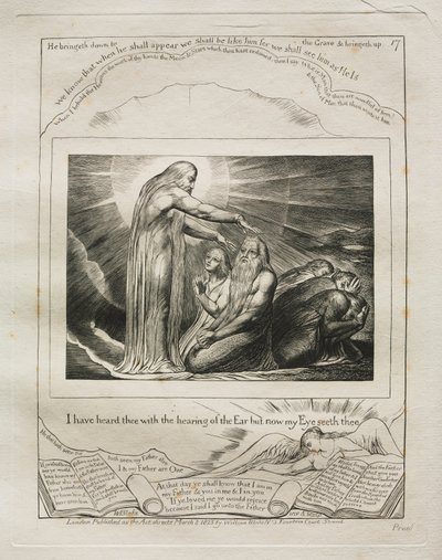 Eyüp Kitabı: Pl. 17, seni kulakla işittim ama şimdi gözüm seni görüyor by William Blake