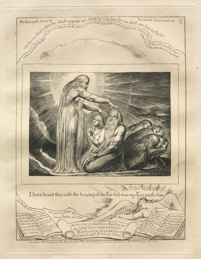 Eyüp Kitabı: Pl. 17, seni kulakla işittim ama şimdi gözüm seni görüyor by William Blake