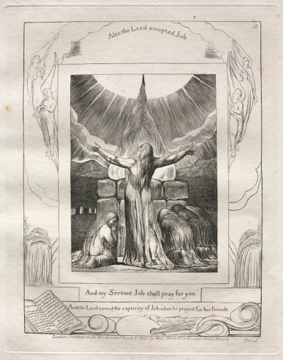 Eyüp Kitabı: Pl. 18 Ve kulum İşim senin için dua edecek by William Blake