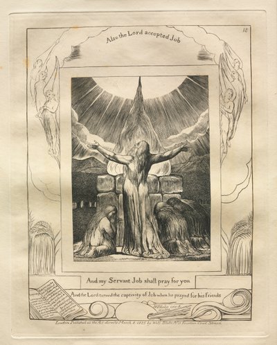 Eyüp Kitabı: Pl. 18 Ve kulum İşim senin için dua edecek by William Blake