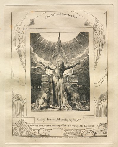 Eyüp Kitabı: Pl. 18 Ve Hizmetçim İşim senin için dua edecek, 1825. by William Blake