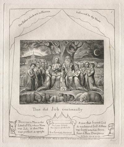 Eyüp Kitabı: Pl. 1, Eyüp sürekli böyle yaptı by William Blake