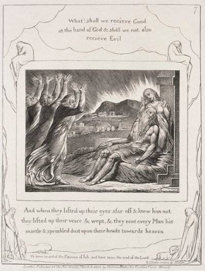 Eyüp Kitabı: Pl. 7 Ve gözlerini kaldırdıklarında by William Blake