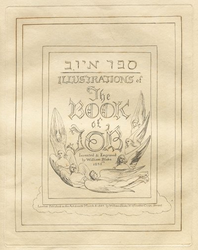 Eyüp Kitabı: Başlık Sayfası, 1825. by William Blake