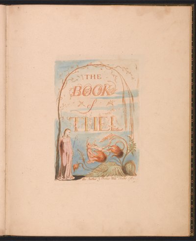 Thel Kitabı, Plaka 2, Başlık Sayfası by William Blake