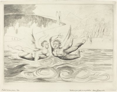 Yolsuz Memurlar Çemberi, Birbirlerini Mauling Şeytanlar, 1827. by William Blake