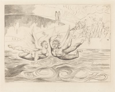 Yolsuz Yetkililer Çemberi; Birbirlerini Mauling Şeytanlar by William Blake