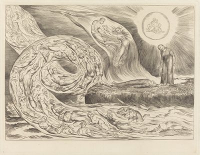 Şehvetlilerin Çemberi: Paolo ve Francesca, 1827. by William Blake