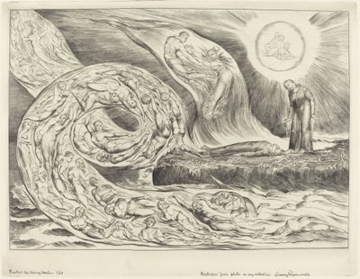 Şehvetlilerin Çemberi: Paolo ve Francesca, 1827. by William Blake