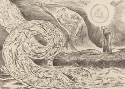 Şehvetlilerin Çemberi: Paolo ve Francesca, 1827. by William Blake