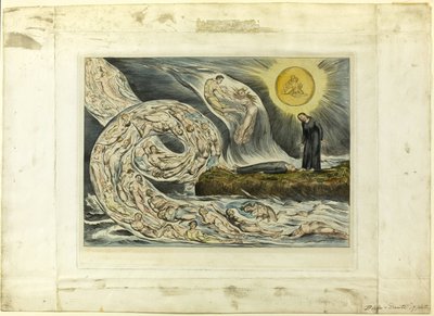 Şehvetlilerin Çemberi: Paolo ve Francesca. Cehennem, canto V by William Blake