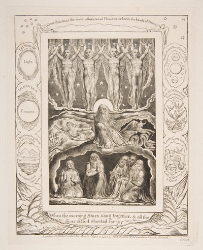 Eyüp Kitabının Resimlerinden Yaratılış, 1825-26. by William Blake