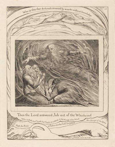 Lord, Kasırgadan Çıkan İşe Cevap Veriyor, 1825. by William Blake