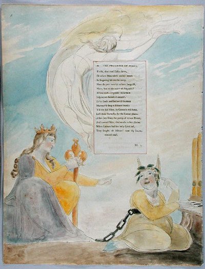 'Şairin İlerlemesi', 'Thomas Gray'in Şiirleri'nden 48 tasarım by William Blake