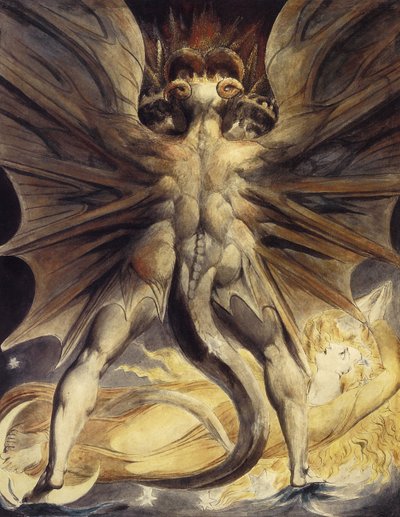 Kızıl Ejderha ve Güneşte Giyen Kadın, 1802-1805 by William Blake
