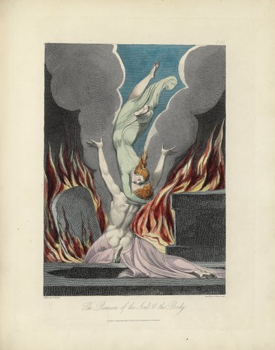 Ruh ve Bedenin Yeniden Birleşmesi, Louis Schiavonetti tarafından kazınmış Robert Blair tarafından "Mezar" dan illüstrasyon by William Blake