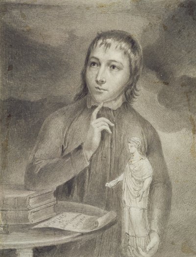 Thomas Alphonso Hayley, Yarım Boy Çizim, c.1800 (kağıt üzerinde gri b/c ile grafit) by William Blake