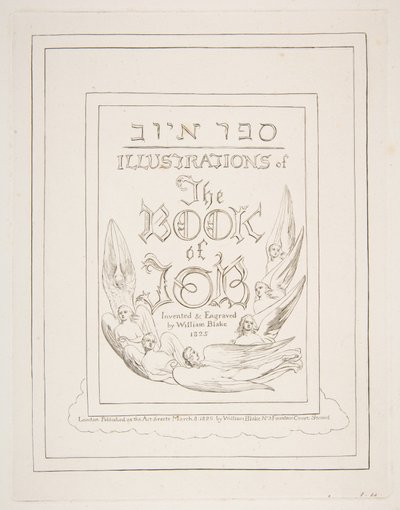 Başlık Sayfası, Eyüp Kitabının Çizimlerinden, 1825-26. by William Blake