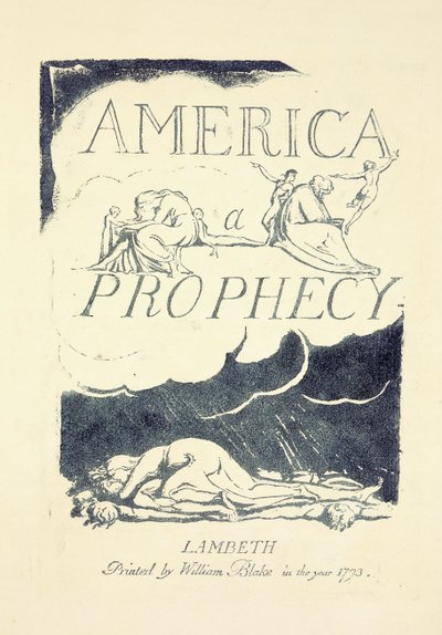 "Amerika, Bir Kehanet"ten başlık sayfası, 1790