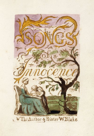 Başlık sayfası, "Masumiyet Şarkıları", 1789 by William Blake