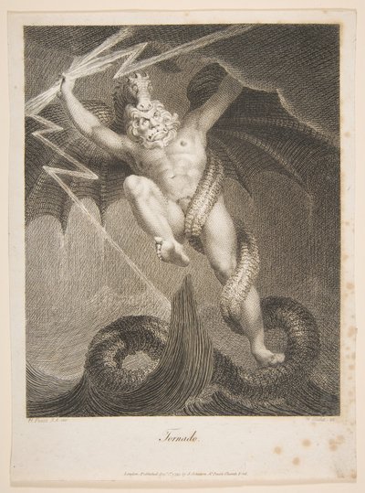 Tornado-Zeus Savaş Typhon Erasmus Darwin, Botanik Bahçesi, 1 Ağustos 1795. by William Blake