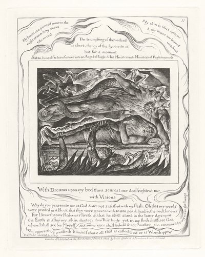 Yatağımda rüyalarla beni korkutuyorsun ve beni hayallerle korkutuyorsun by William Blake