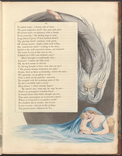 Young'ın Gece Düşünceleri, Sayfa 13, "Şu an görüşümüzü sonlandırıyor" by William Blake