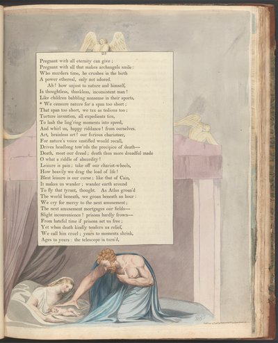 Young'ın Gece Düşünceleri, Sayfa 23, "Doğayı çok kısa bir süre için kınıyoruz" by William Blake