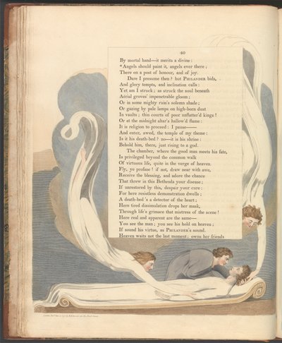 Young'ın Gece Düşünceleri, Sayfa 40, "Melekler onu boyamalı, melekler her zaman orada" by William Blake