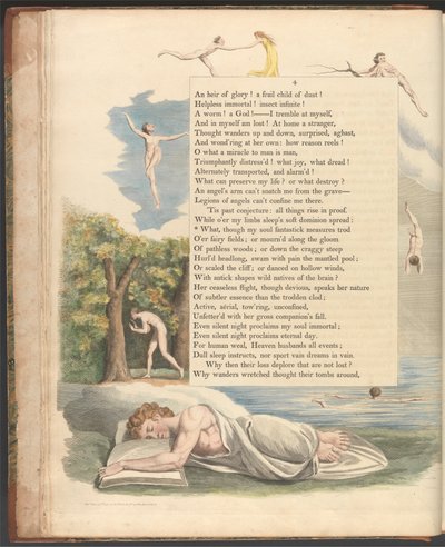 Young'ın Gece Düşünceleri, Sayfa 4, "Ne, ruhum fantastik önlemler alsa da" by William Blake