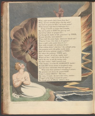 Young'ın Gece Düşünceleri, Sayfa 80, "Yüce Olan'ın içinde yaşadığı gök gürültüsü" by William Blake
