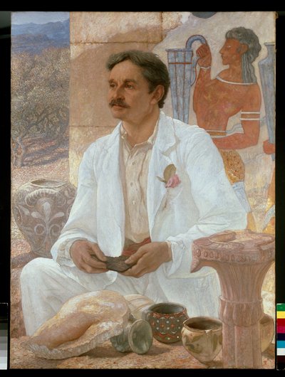 Knossos Sarayı Harabeleri Arasında Sir Arthur Evans by William Blake Richmond